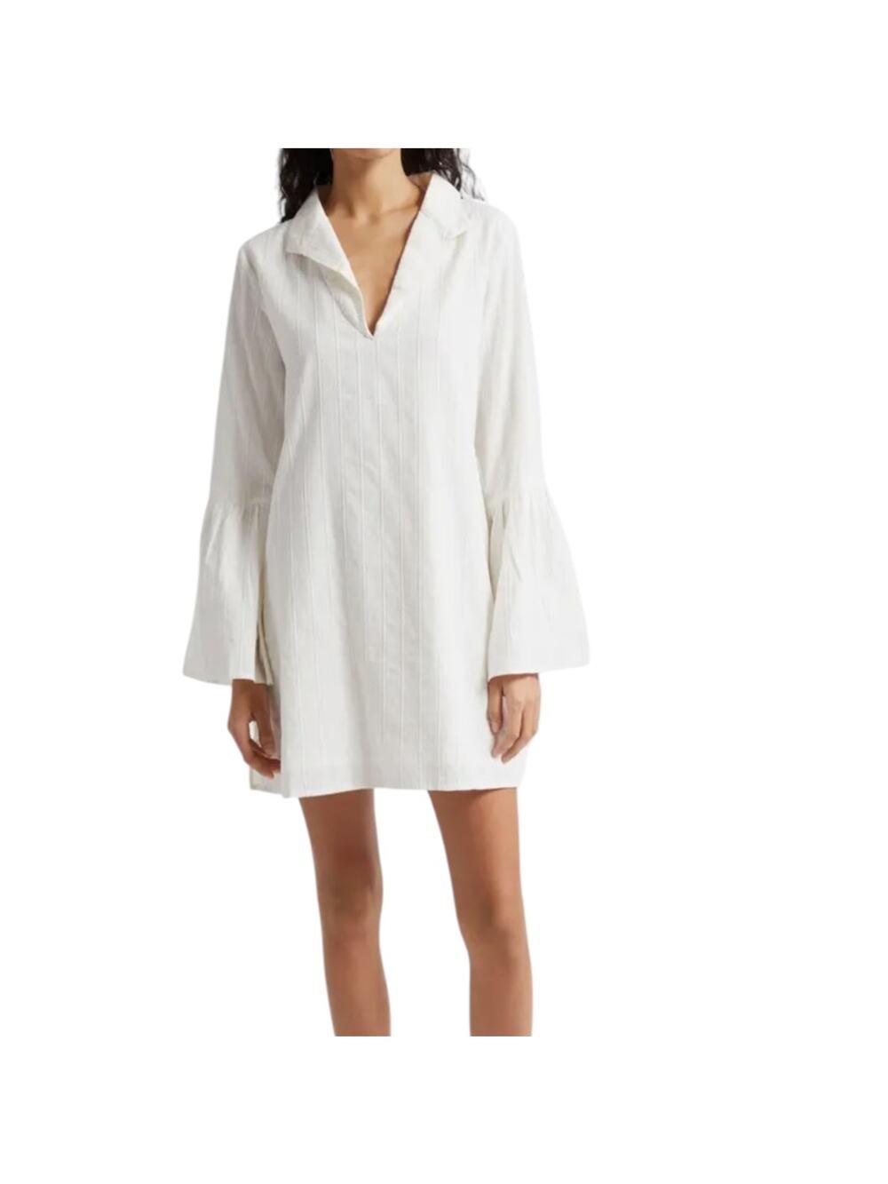 *NWOT Mille Chloe Long Sleeve Cotton Off-White Shirtdress – Sz S